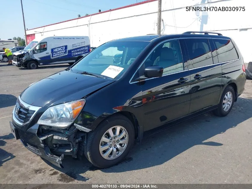 2010 Honda Odyssey Ex-L VIN: 5FNRL3H70AB030975 Lot: 40270133