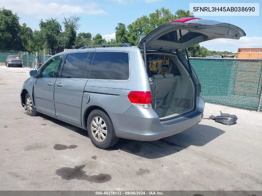 5FNRL3H45AB038690 2010 Honda Odyssey Ex