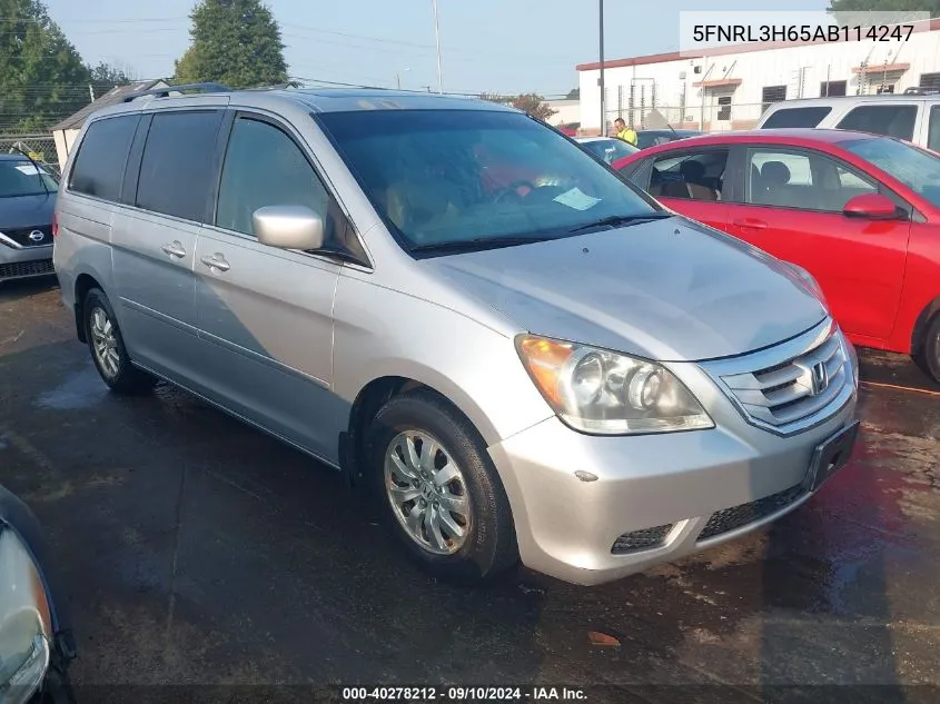 2010 Honda Odyssey Ex-L VIN: 5FNRL3H65AB114247 Lot: 40278212