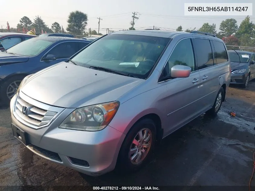 5FNRL3H65AB114247 2010 Honda Odyssey Ex-L