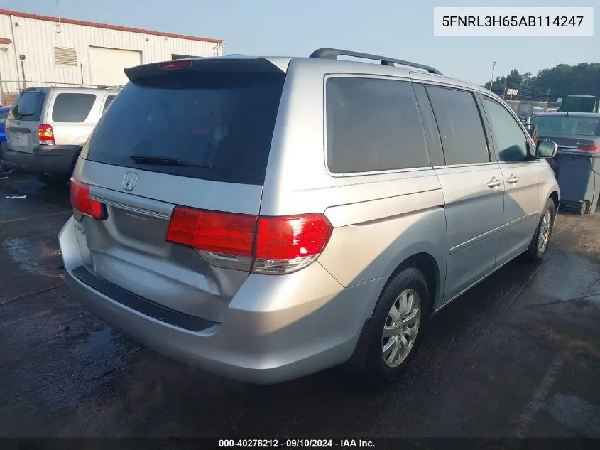 2010 Honda Odyssey Ex-L VIN: 5FNRL3H65AB114247 Lot: 40278212