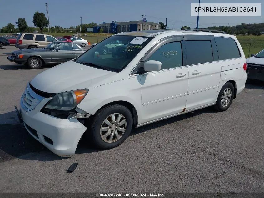 2010 Honda Odyssey Ex-L VIN: 5FNRL3H69AB103641 Lot: 40287248