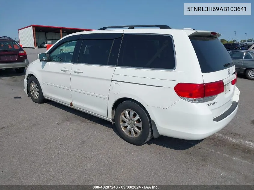 2010 Honda Odyssey Ex-L VIN: 5FNRL3H69AB103641 Lot: 40287248