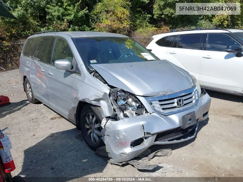 2010 Honda Odyssey Ex VIN: 5FNRL3H42AB047069 Lot: 40294785