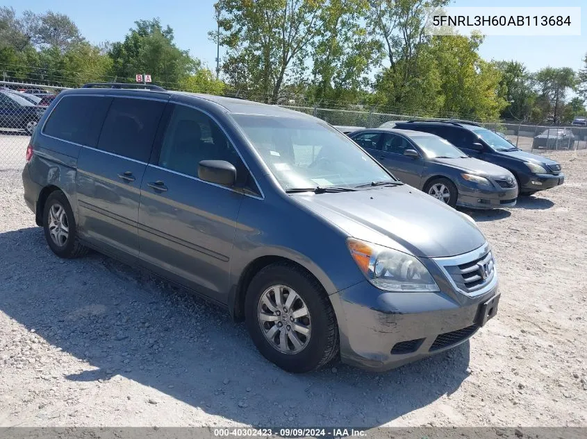 2010 Honda Odyssey Ex-L VIN: 5FNRL3H60AB113684 Lot: 40302423