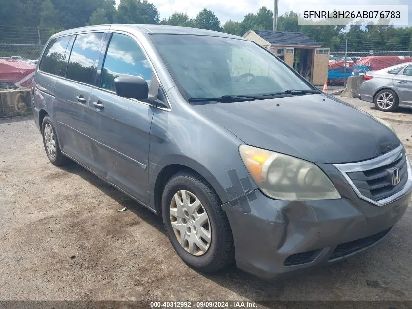 2010 Honda Odyssey Lx VIN: 5FNRL3H26AB076783 Lot: 40312992