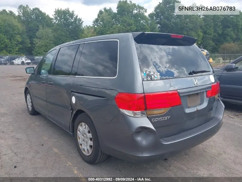 2010 Honda Odyssey Lx VIN: 5FNRL3H26AB076783 Lot: 40312992