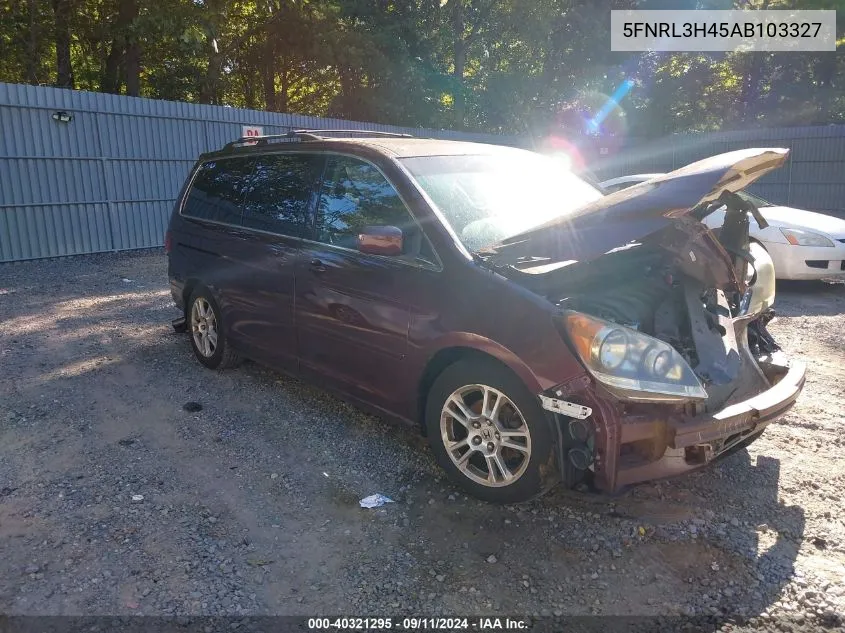 2010 Honda Odyssey Ex VIN: 5FNRL3H45AB103327 Lot: 40321295