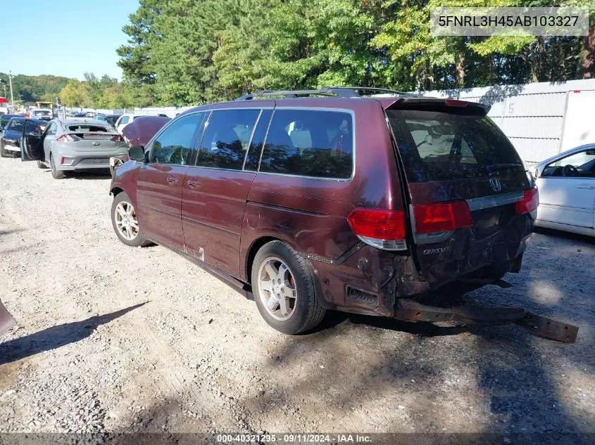 5FNRL3H45AB103327 2010 Honda Odyssey Ex