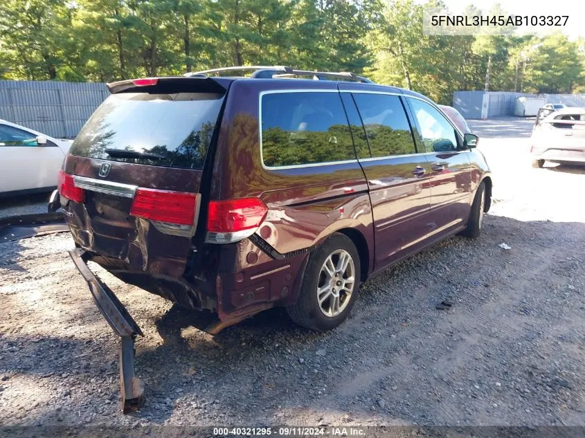 2010 Honda Odyssey Ex VIN: 5FNRL3H45AB103327 Lot: 40321295