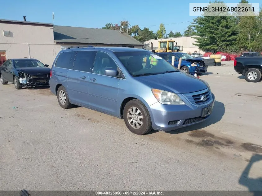 2010 Honda Odyssey Ex VIN: 5FNRL3H42AB022611 Lot: 40325956