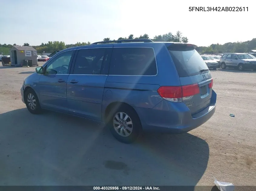 5FNRL3H42AB022611 2010 Honda Odyssey Ex