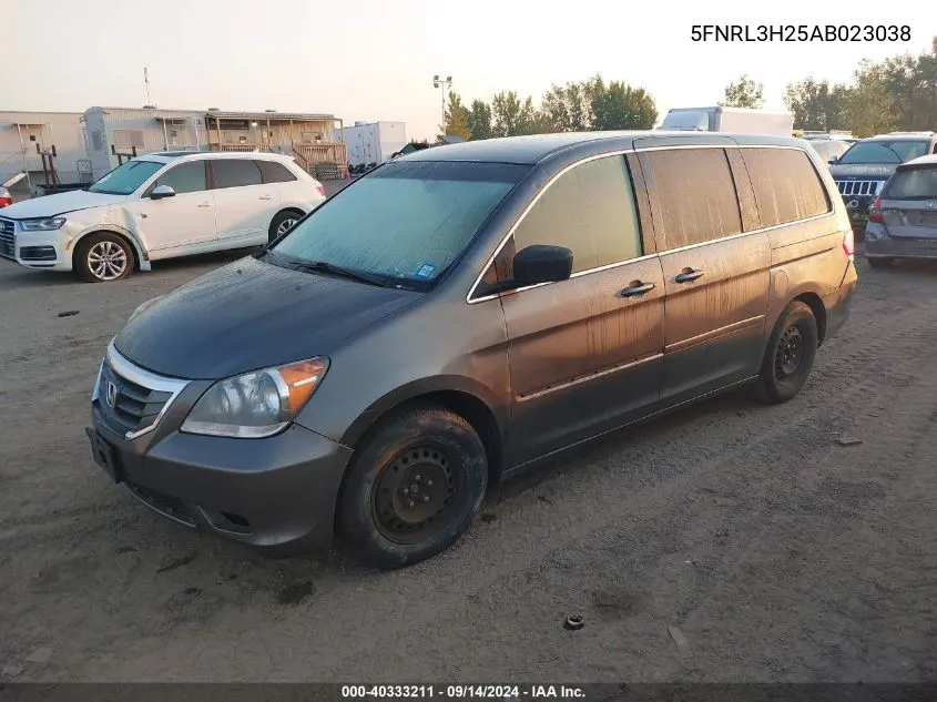 2010 Honda Odyssey Lx VIN: 5FNRL3H25AB023038 Lot: 40333211