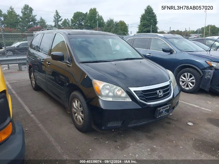 2010 Honda Odyssey Ex-L VIN: 5FNRL3H78AB057020 Lot: 40339074