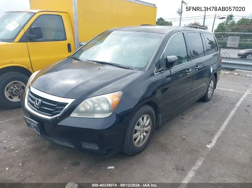 2010 Honda Odyssey Ex-L VIN: 5FNRL3H78AB057020 Lot: 40339074