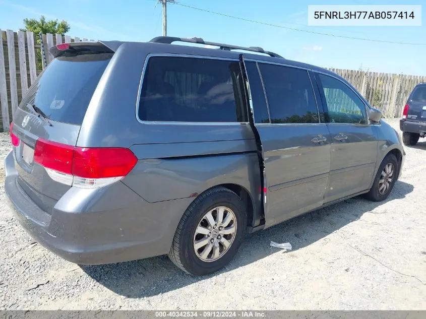 2010 Honda Odyssey Ex-L VIN: 5FNRL3H77AB057414 Lot: 40342534