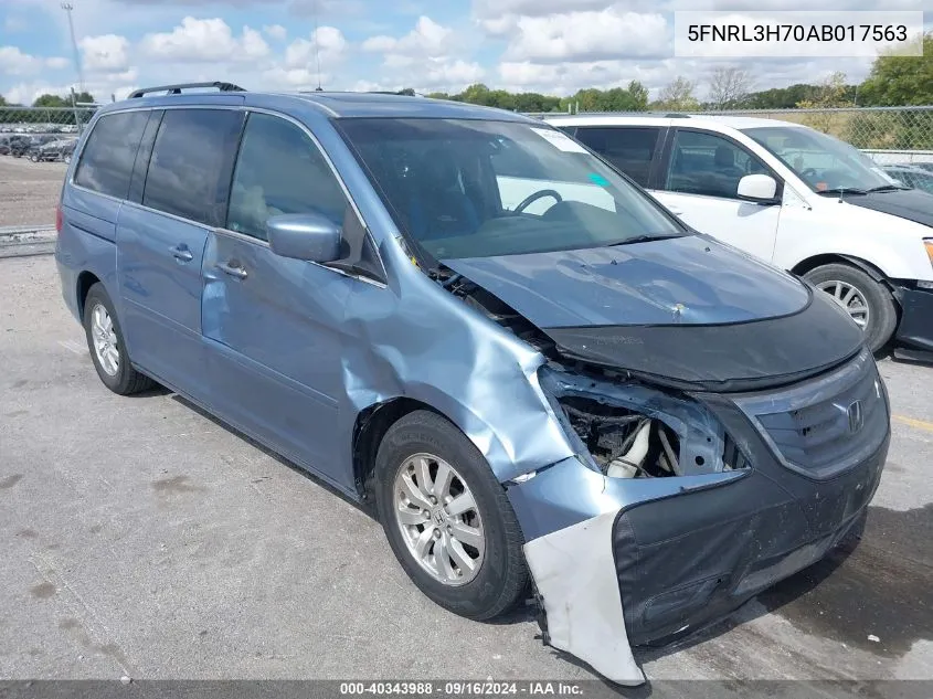 2010 Honda Odyssey Exl VIN: 5FNRL3H70AB017563 Lot: 40343988