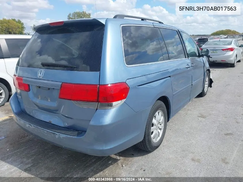 2010 Honda Odyssey Exl VIN: 5FNRL3H70AB017563 Lot: 40343988