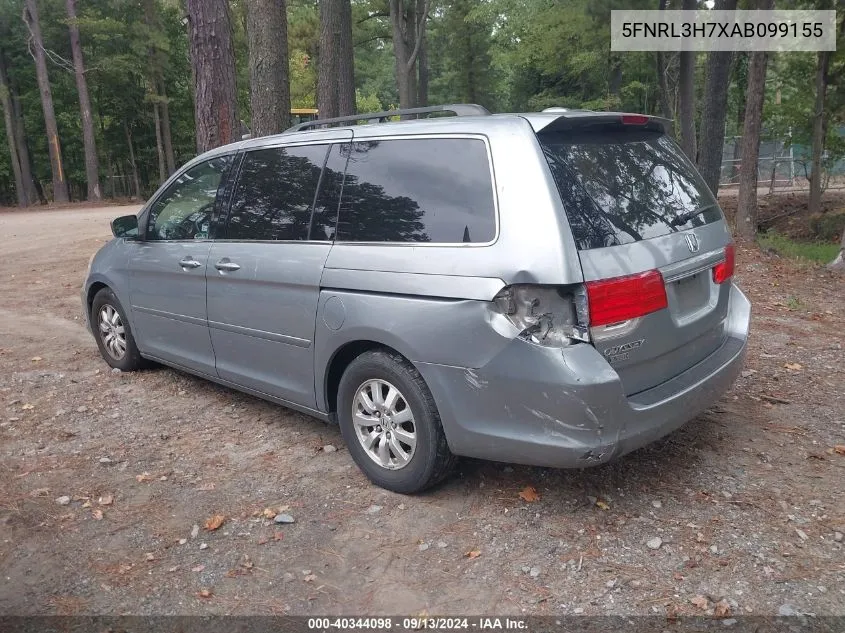 2010 Honda Odyssey Ex-L VIN: 5FNRL3H7XAB099155 Lot: 40344098