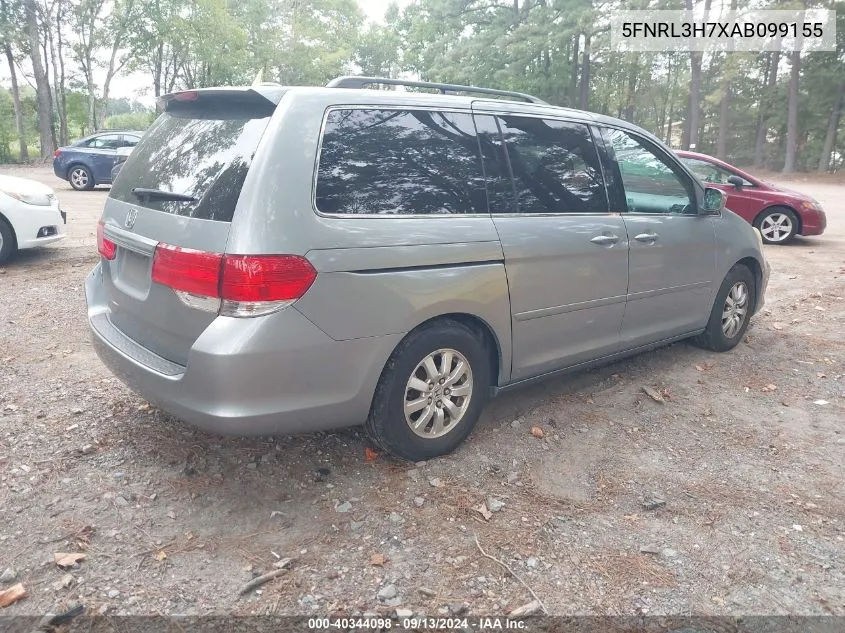 2010 Honda Odyssey Ex-L VIN: 5FNRL3H7XAB099155 Lot: 40344098