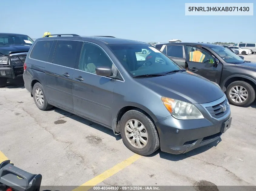 5FNRL3H6XAB071430 2010 Honda Odyssey Ex-L