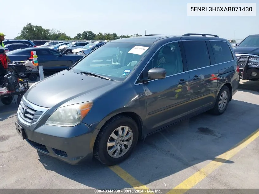 2010 Honda Odyssey Ex-L VIN: 5FNRL3H6XAB071430 Lot: 40344930