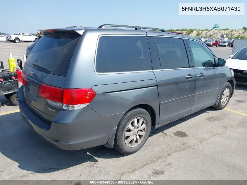 5FNRL3H6XAB071430 2010 Honda Odyssey Ex-L