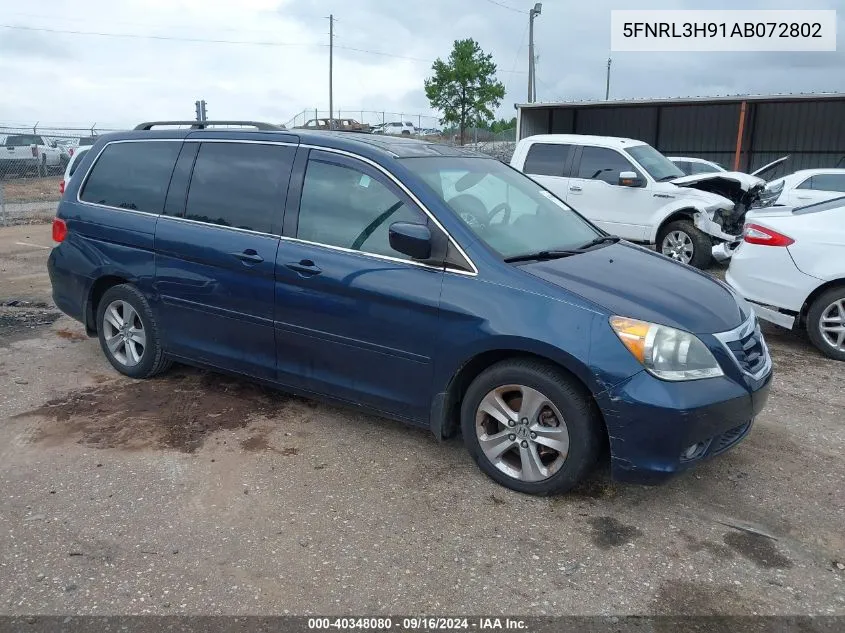 2010 Honda Odyssey Touring VIN: 5FNRL3H91AB072802 Lot: 40348080