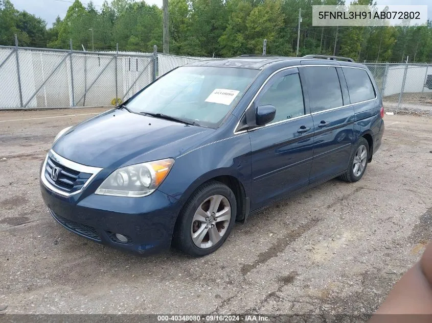 2010 Honda Odyssey Touring VIN: 5FNRL3H91AB072802 Lot: 40348080