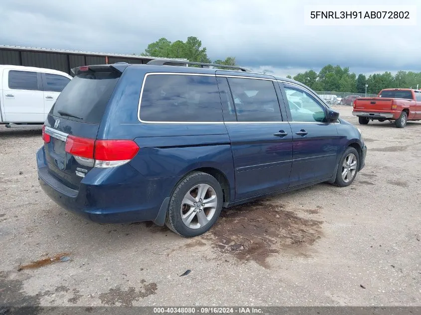 2010 Honda Odyssey Touring VIN: 5FNRL3H91AB072802 Lot: 40348080