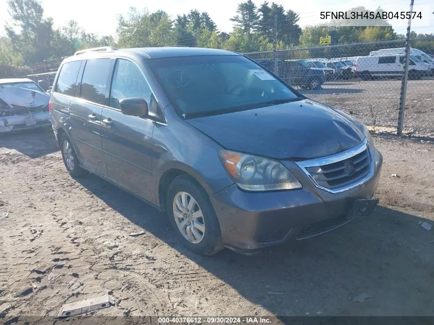 2010 Honda Odyssey Ex VIN: 5FNRL3H45AB045574 Lot: 40376612