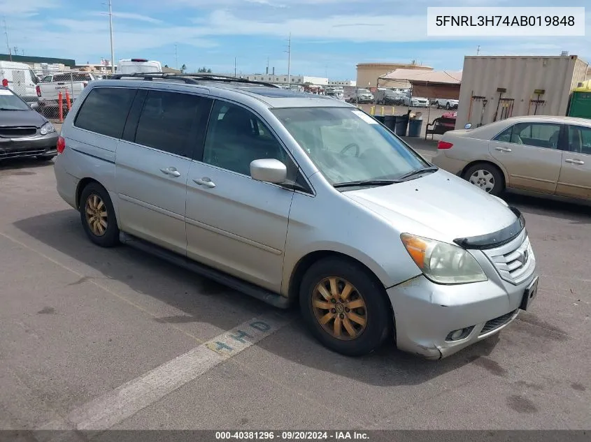 2010 Honda Odyssey Ex-L VIN: 5FNRL3H74AB019848 Lot: 40381296