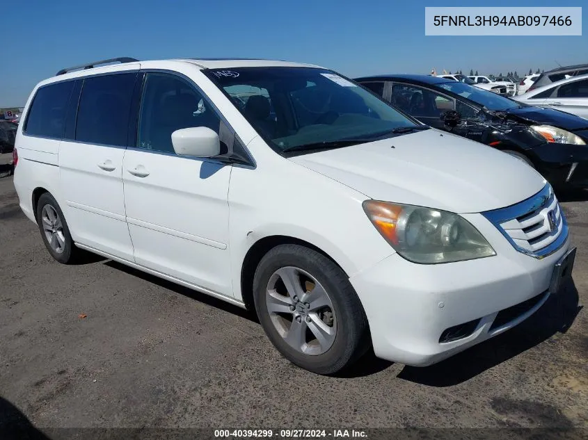 2010 Honda Odyssey Touring VIN: 5FNRL3H94AB097466 Lot: 40394299