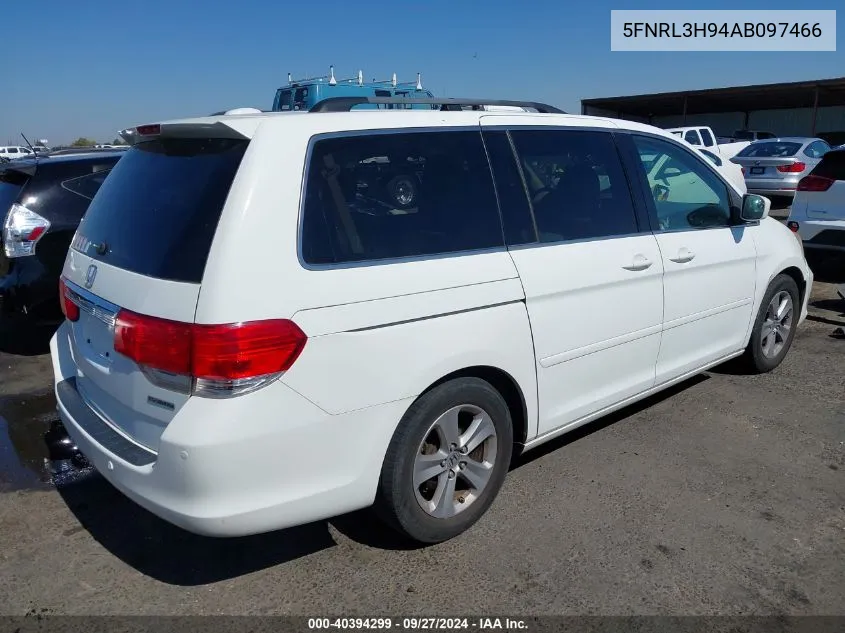 2010 Honda Odyssey Touring VIN: 5FNRL3H94AB097466 Lot: 40394299