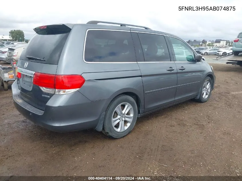 2010 Honda Odyssey Touring VIN: 5FNRL3H95AB074875 Lot: 40404114