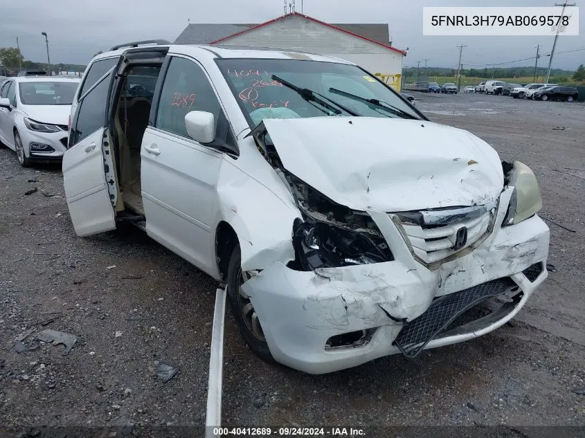 2010 Honda Odyssey Exl VIN: 5FNRL3H79AB069578 Lot: 40412689