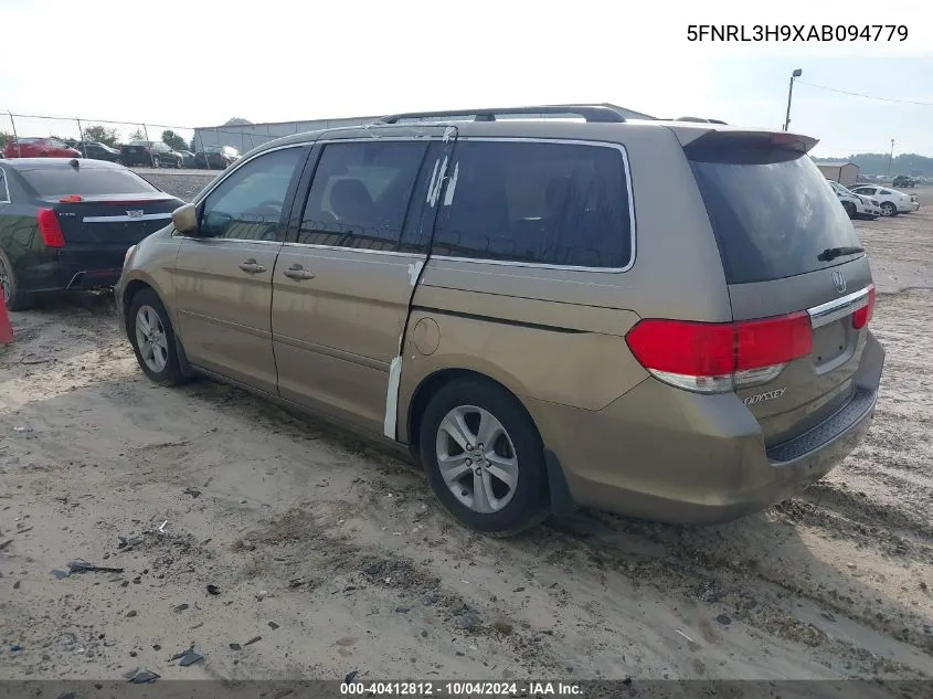 2010 Honda Odyssey Touring VIN: 5FNRL3H9XAB094779 Lot: 40412812