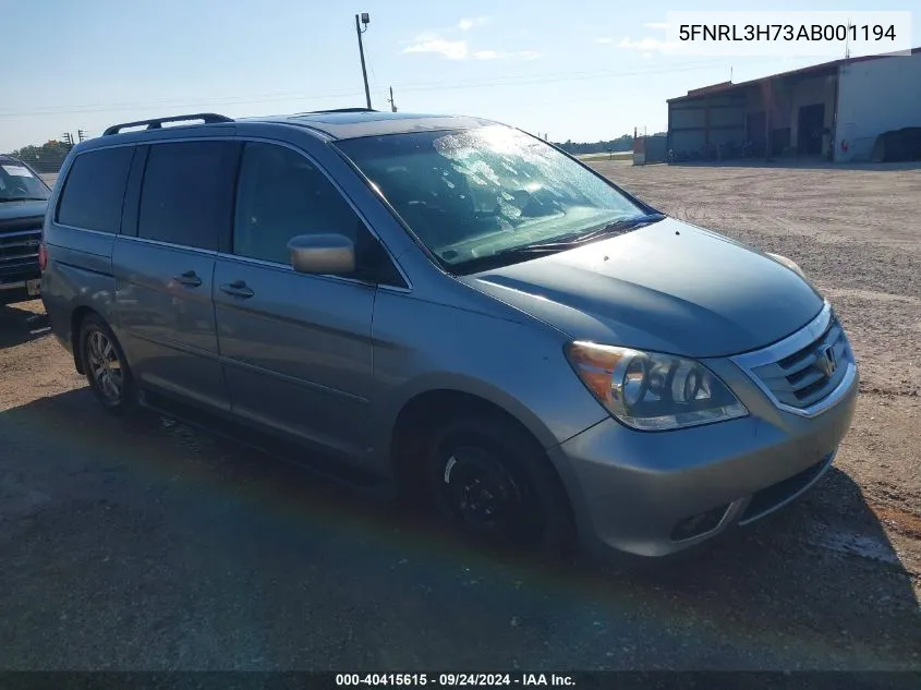 2010 Honda Odyssey Exl VIN: 5FNRL3H73AB001194 Lot: 40415615