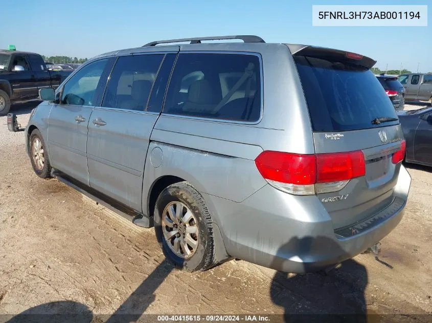 2010 Honda Odyssey Exl VIN: 5FNRL3H73AB001194 Lot: 40415615