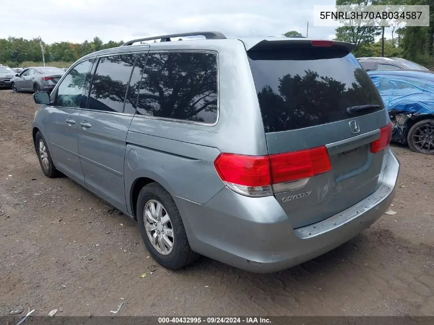 2010 Honda Odyssey Ex-L VIN: 5FNRL3H70AB034587 Lot: 40432995