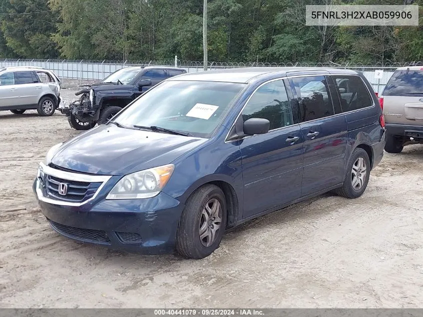 5FNRL3H2XAB059906 2010 Honda Odyssey Lx