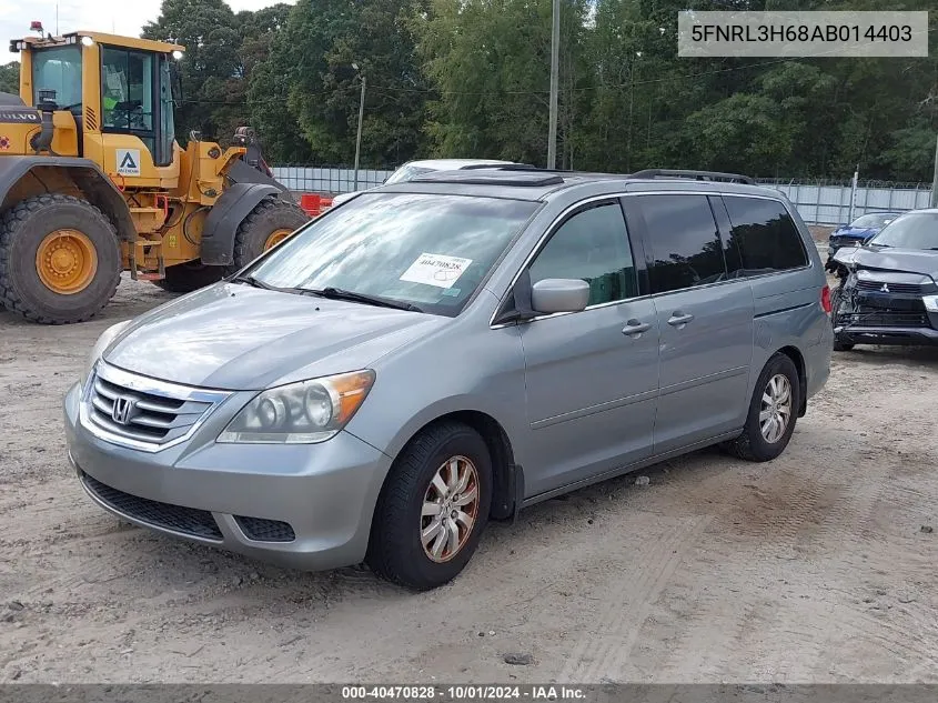 2010 Honda Odyssey Ex-L VIN: 5FNRL3H68AB014403 Lot: 40470828