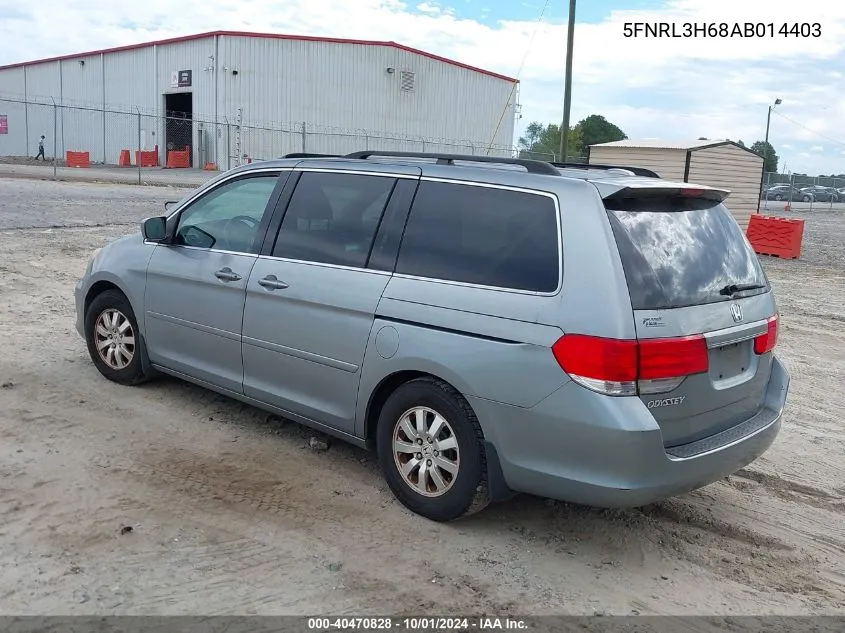 2010 Honda Odyssey Ex-L VIN: 5FNRL3H68AB014403 Lot: 40470828