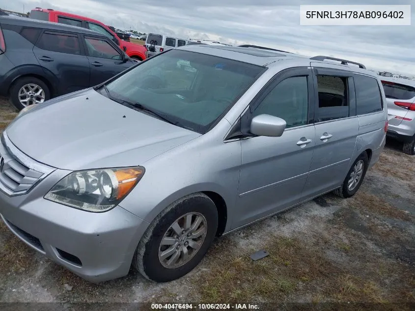 2010 Honda Odyssey Ex-L VIN: 5FNRL3H78AB096402 Lot: 40476494