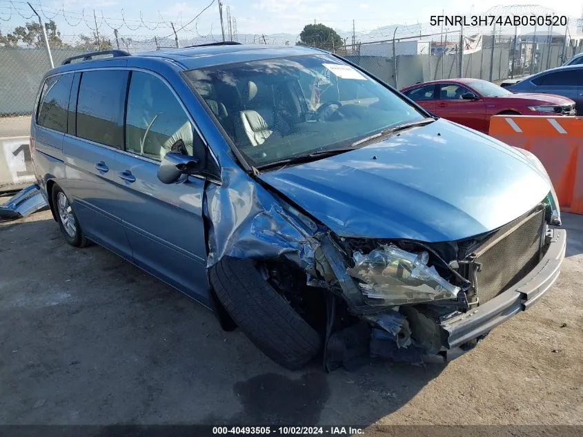 2010 Honda Odyssey Ex-L VIN: 5FNRL3H74AB050520 Lot: 40493505