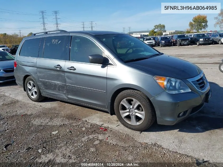 2010 Honda Odyssey Touring VIN: 5FNRL3H96AB064985 Lot: 40569314