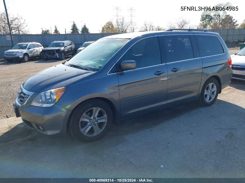 2010 Honda Odyssey Touring VIN: 5FNRL3H96AB064985 Lot: 40569314