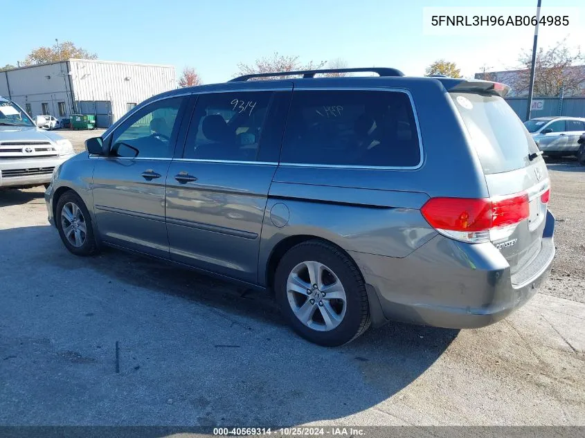 2010 Honda Odyssey Touring VIN: 5FNRL3H96AB064985 Lot: 40569314