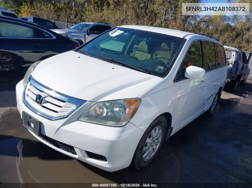 5FNRL3H42AB108372 2010 Honda Odyssey Ex