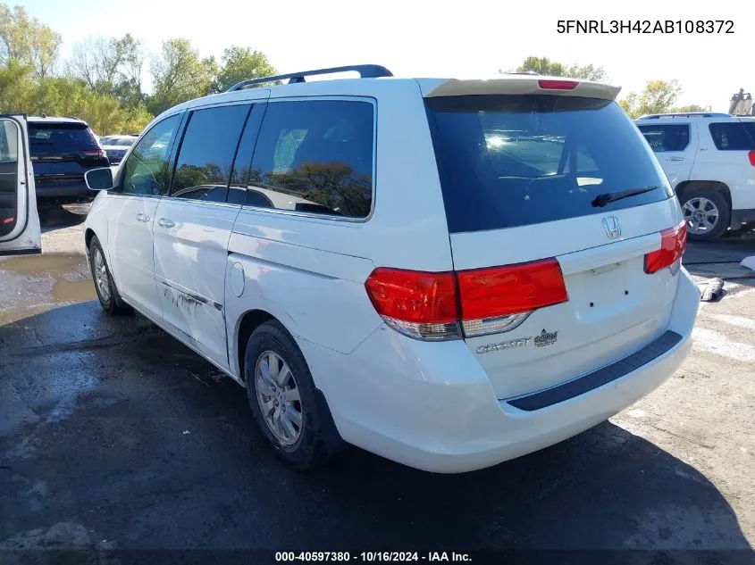 5FNRL3H42AB108372 2010 Honda Odyssey Ex